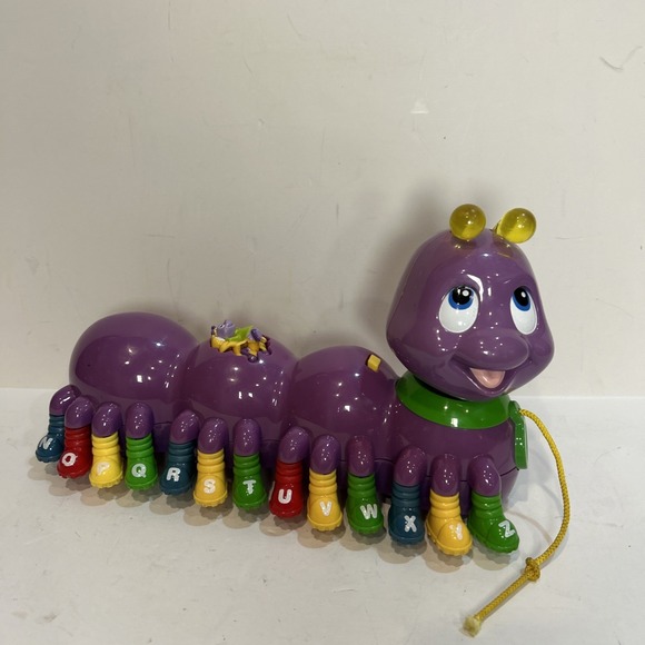 Leapfrog Alphabet Pal Purple Caterpillar Pull Toy Interactive Musical Tested - Picture 2 of 6